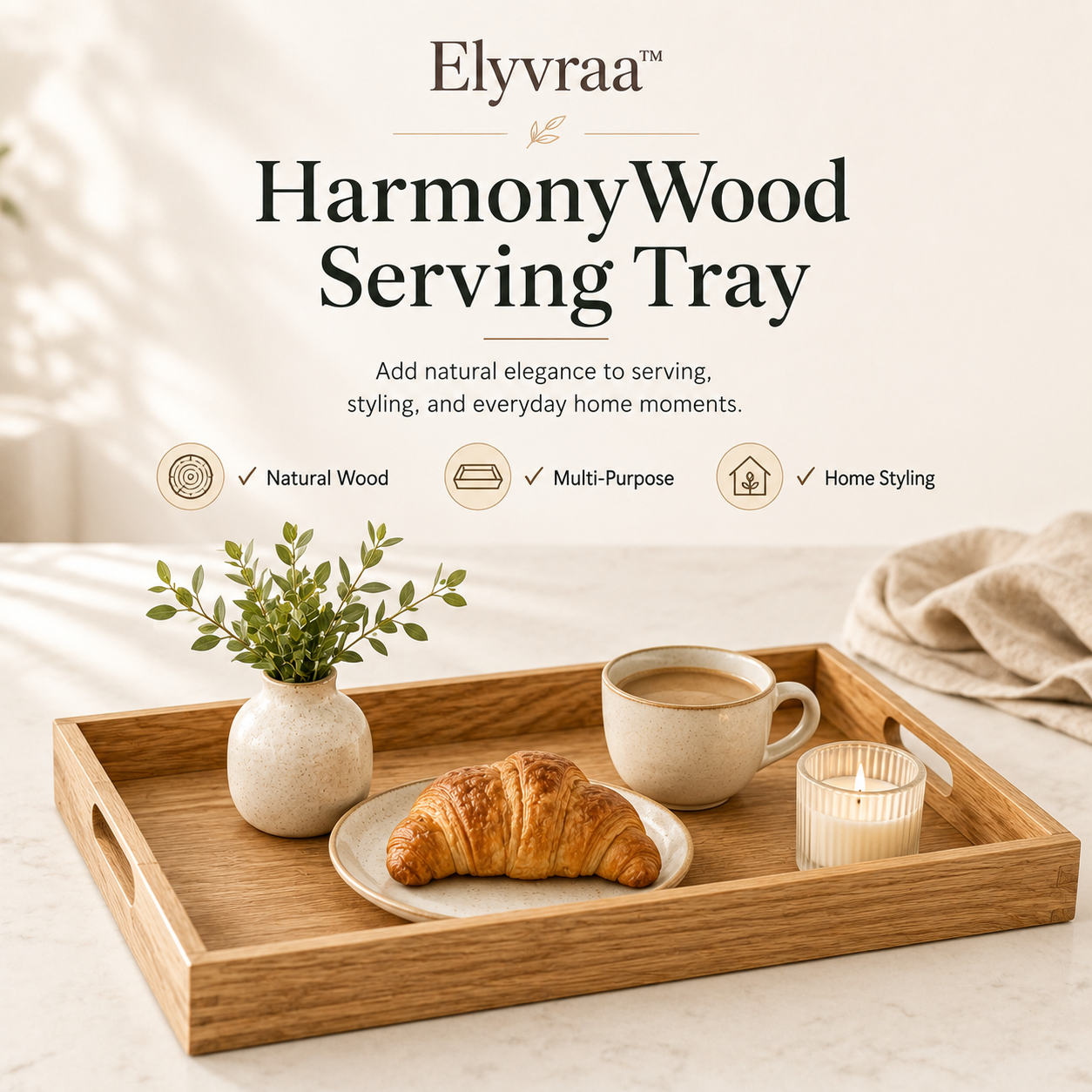 Elyvraa™ HarmonyWood Serving Tray