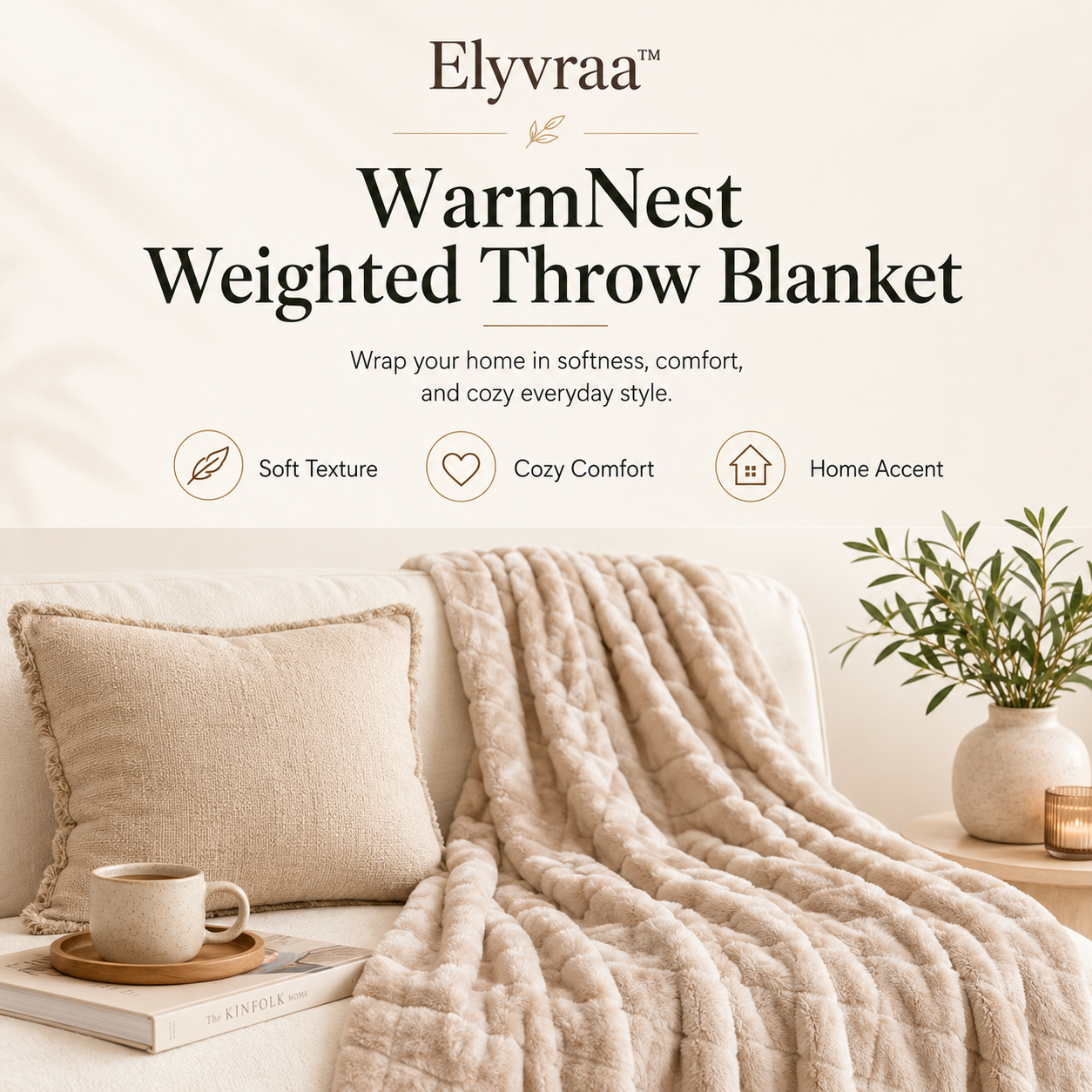 Elyvraa™ WarmNest Weighted Throw Blanket