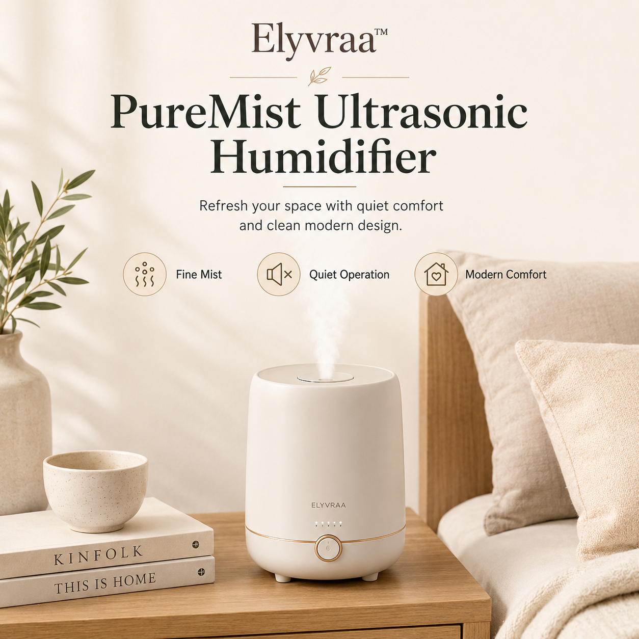 Elyvraa™ PureMist Ultrasonic Humidifier