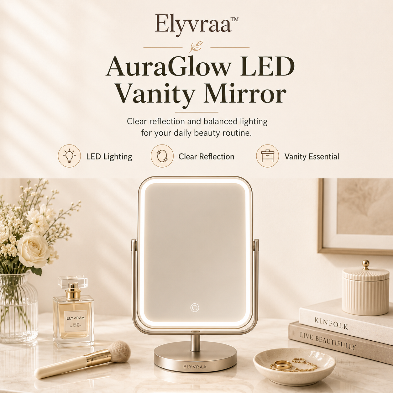 Elyvraa™ AuraGlow LED Vanity Mirror