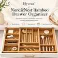 Elyvraa™ NordicNest Bamboo Drawer Organizer